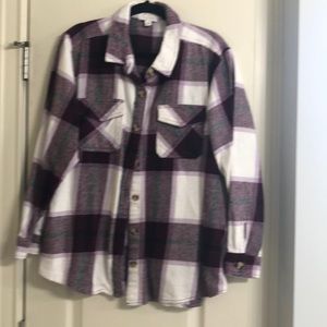 Purple plaid shackett.   Beautiful color flannel shirt